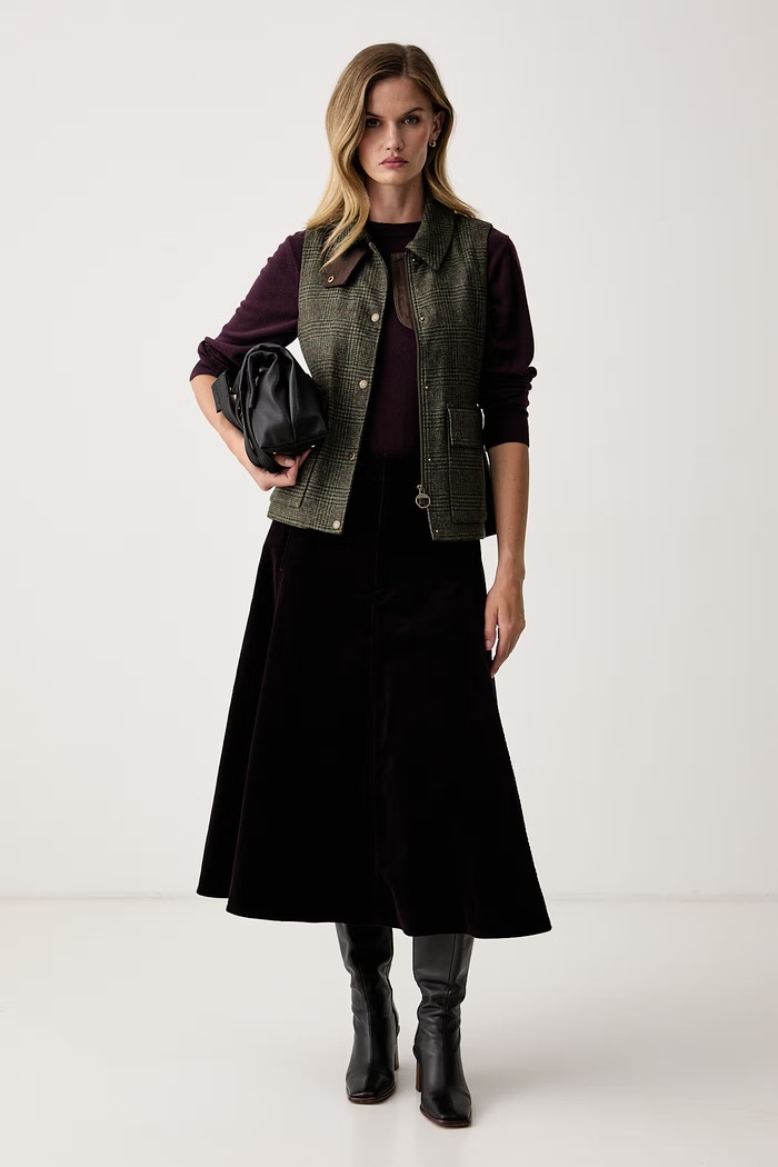 Barbour Bezrękawnik damski wełniany Joyce LWO0265 zielony AW26
