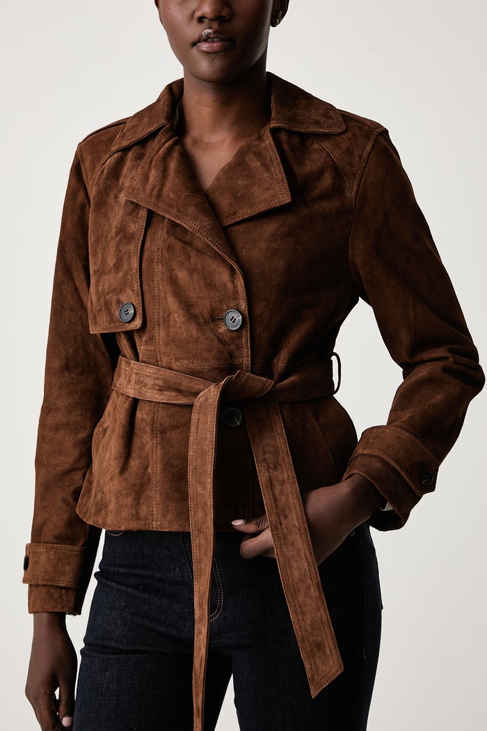 Κοντό μπουφάν γυναικείο δερμάτινο OKENA AllSaints W019LF καφέ