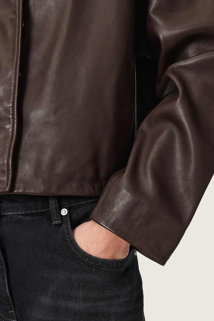 Kurtka damska skórzana RYDER AllSaints bordowy W041LB