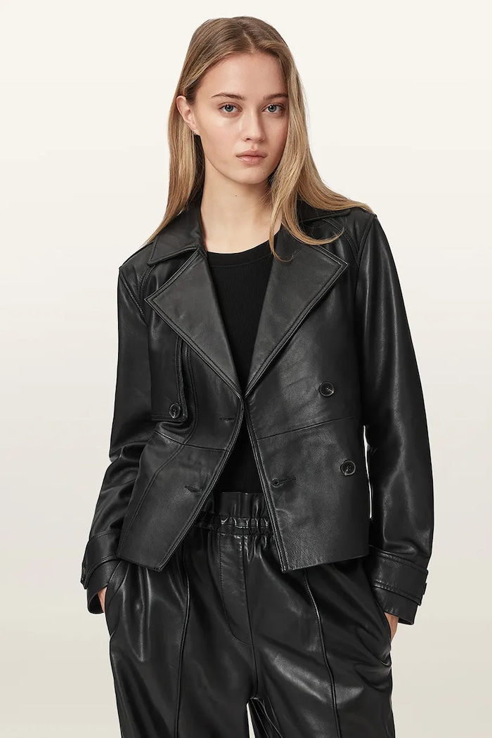 AllSaints Kurtka damska skórzana OKENA czarny W018LF
