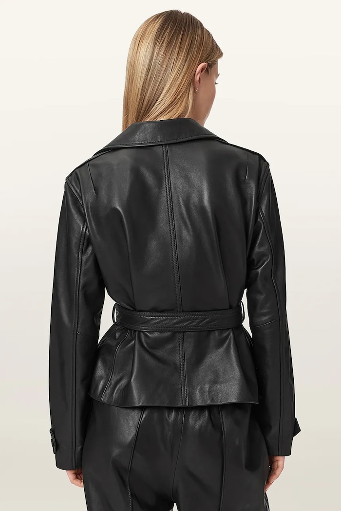 AllSaints Kurtka damska skórzana OKENA W018LF czarny AW26