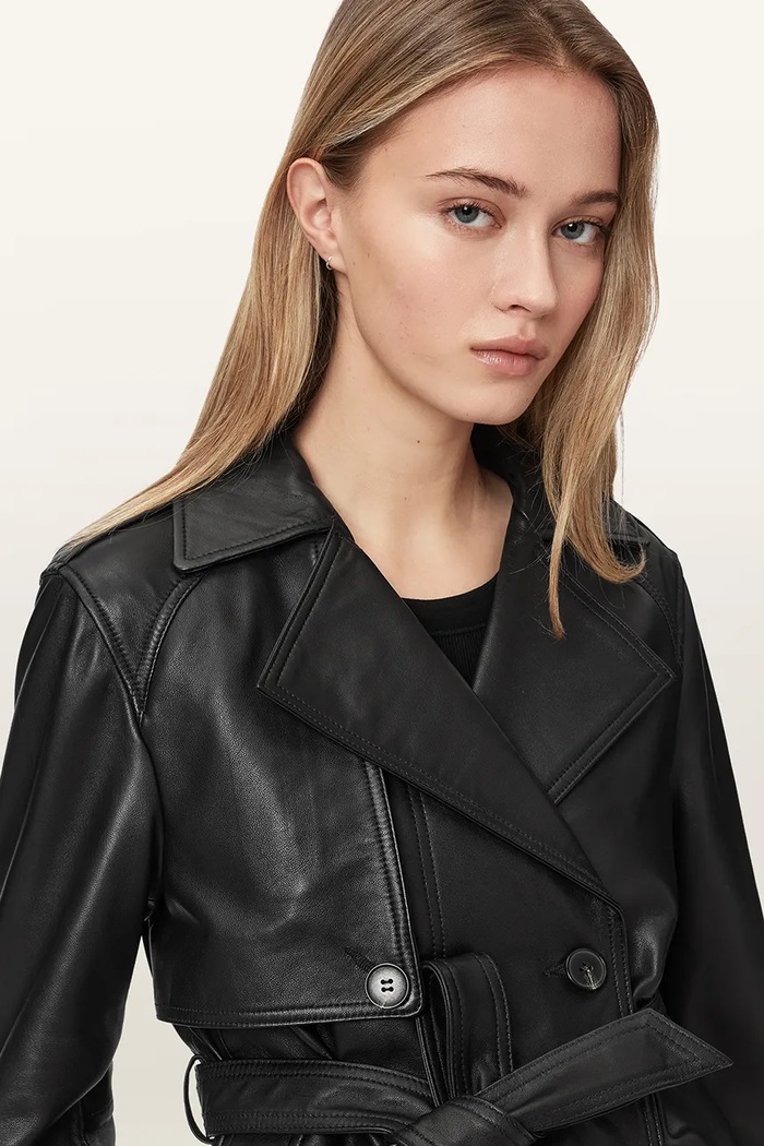 Kurtka damska skórzana OKENA AllSaints czarny W018LF