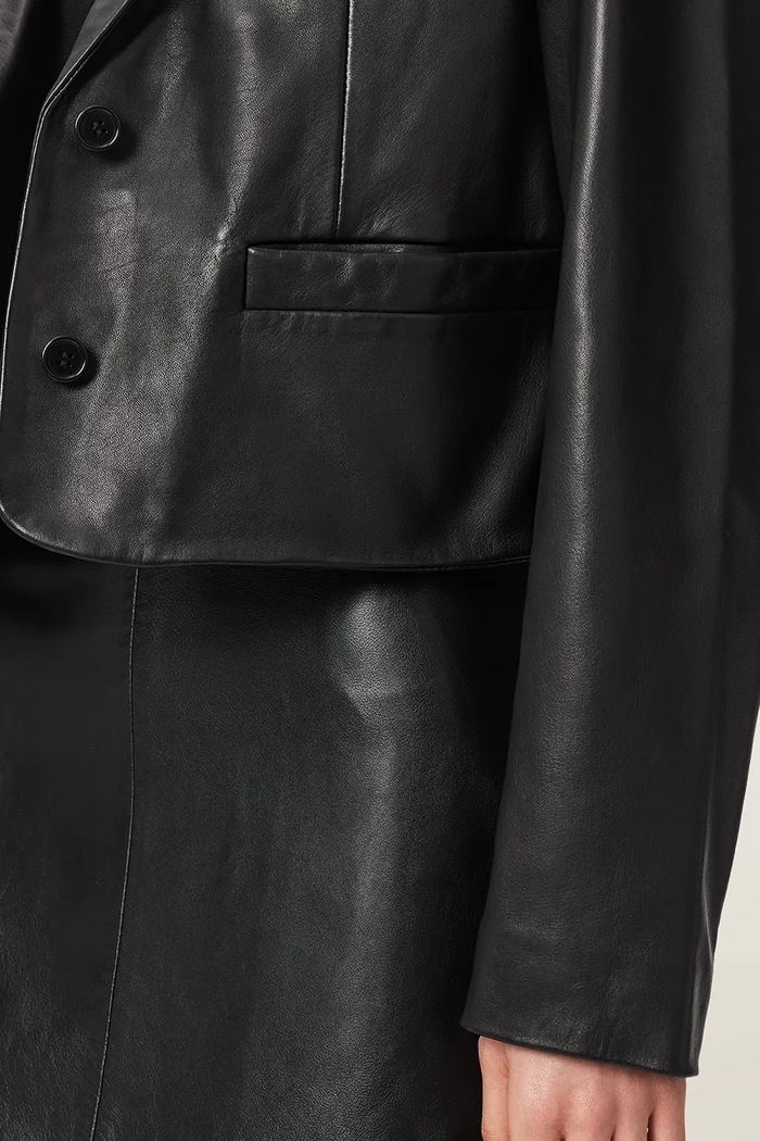 AllSaints Krótka kurtka damska skórzana APTON W013LE