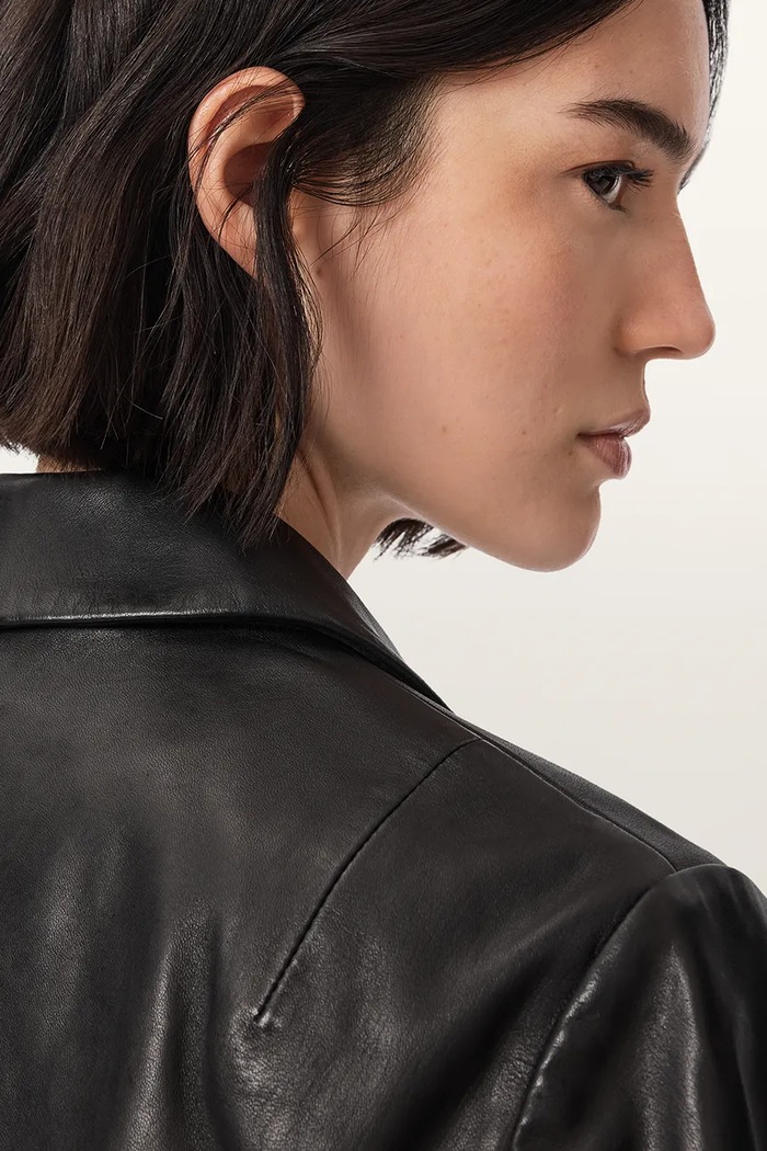 AllSaints Krótka kurtka damska skórzana APTON W013LE
