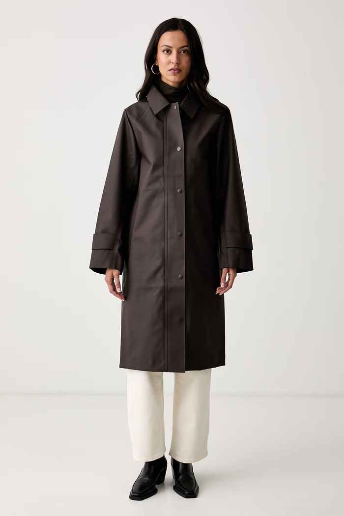 Rains kurtka przeciwdeszczowa Nara W Long Jacket W3 brązowy 21520.177