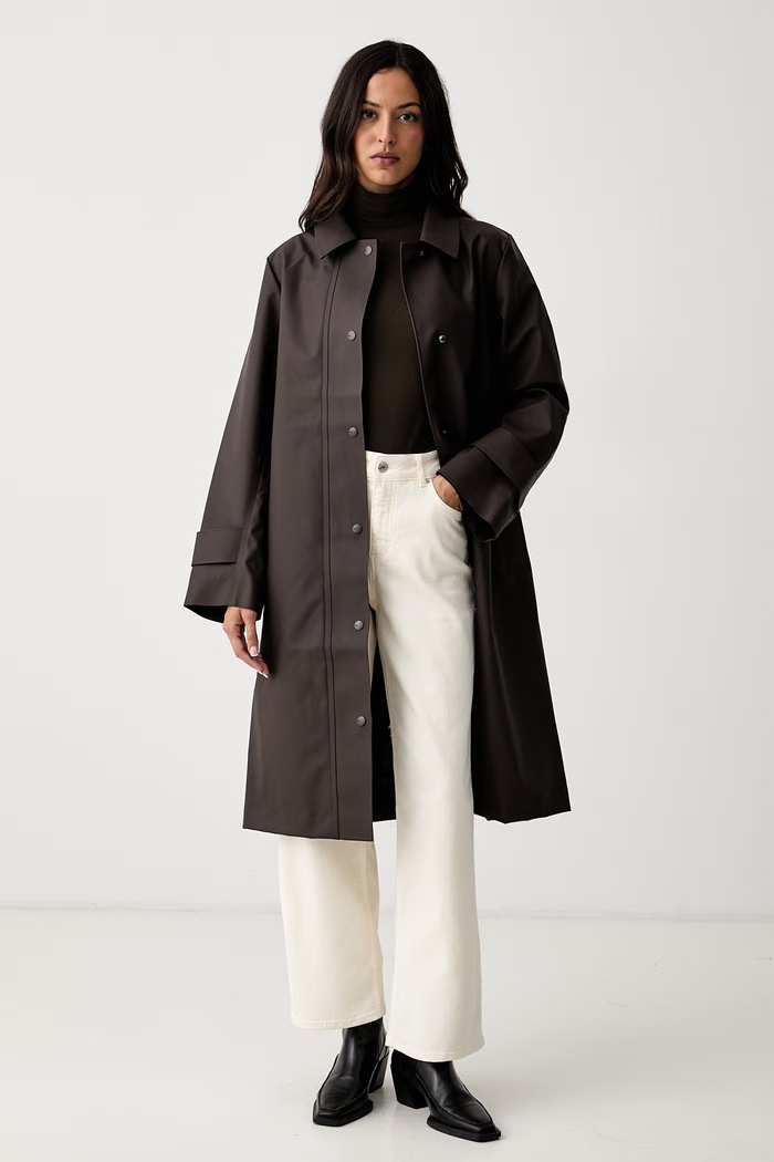 Rains kurtka przeciwdeszczowa Nara W Long Jacket W3 21520.177 brązowy AW26
