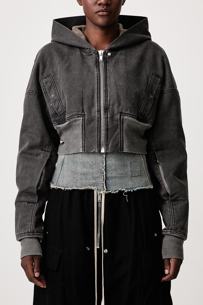 Bomber jacket Women's cotton Rick Owens DRKSHDW gray DS02F6722.CVG