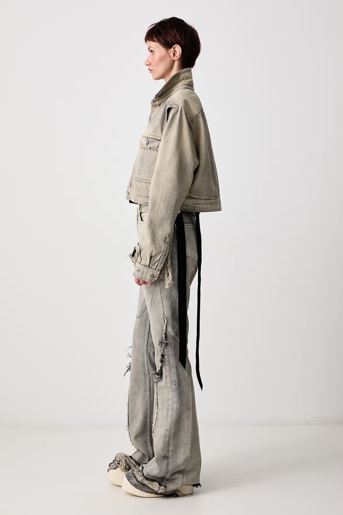 Τζιν μπουφάν γυναικείο βαμβακερό Rick Owens DRKSHDW DS02F6702.DMK μπεζ