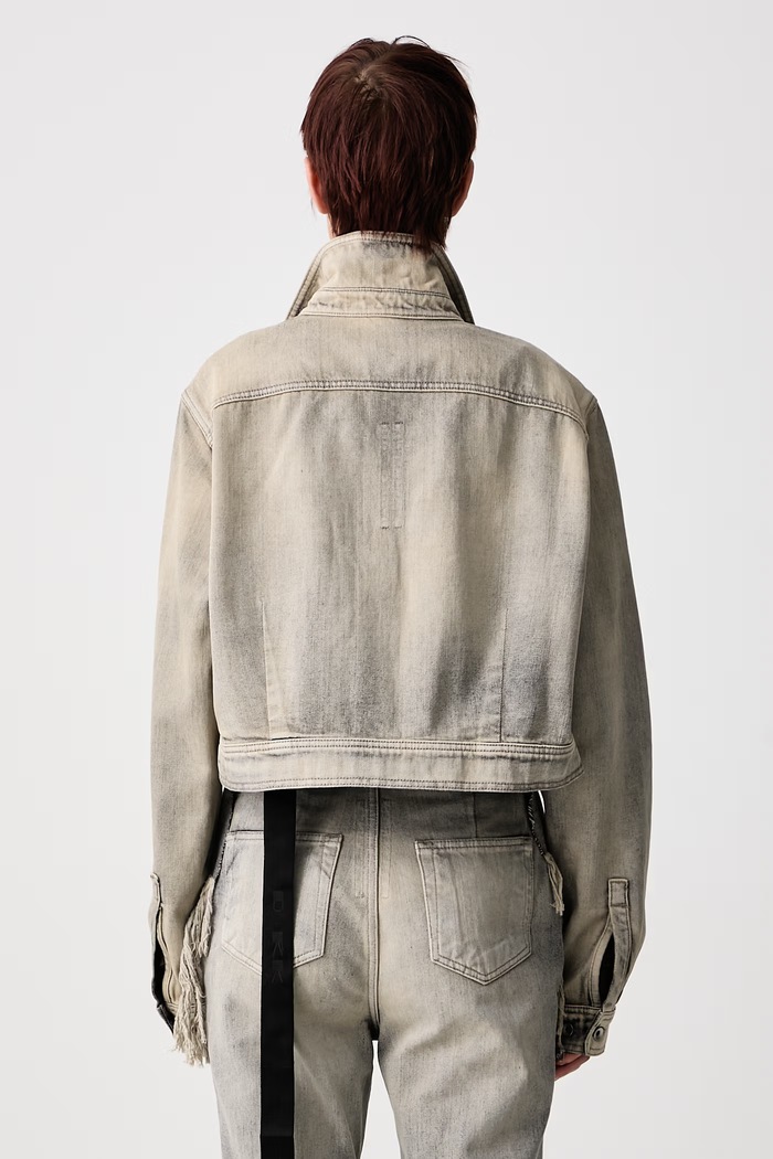 Rick Owens DRKSHDW Τζιν μπουφάν γυναικείο βαμβακερό DS02F6702.DMK