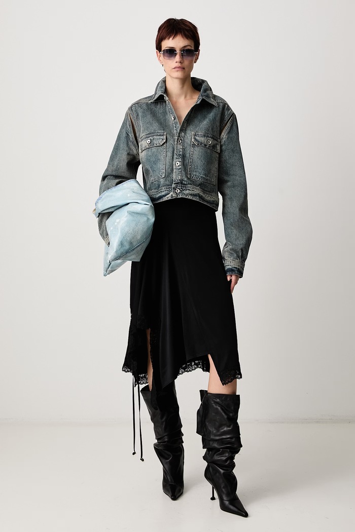 Rick Owens DRKSHDW Μπουφάν γυναικείο ντένιμ DS02F6702.DMI μπλε AW26