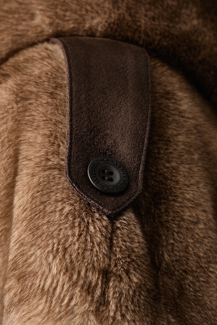 Bezrękawnik z kapturem damski Aeronautica Militare brązowy AG0013DCT04370
