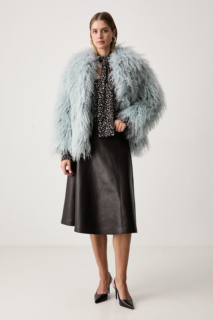 iBlues Пальто зі штучного хутра жіноче IBLAGUZZE 2627456012200 блакитний AW26