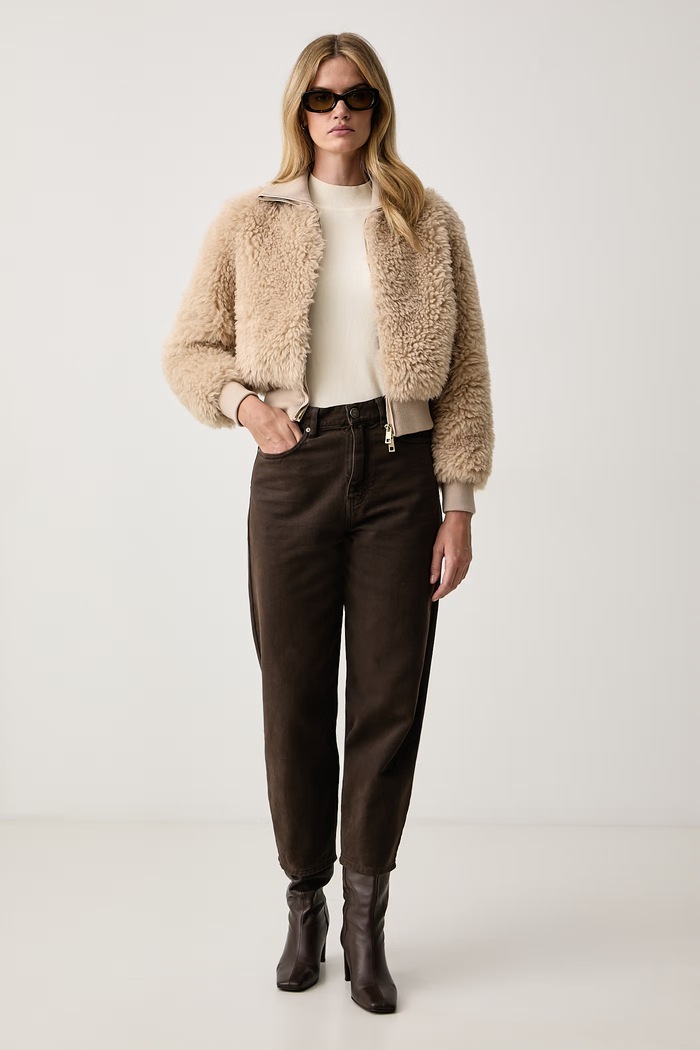 Marella Krátka bunda dámska MLLTATTICO 2623456022200 béžová AW26