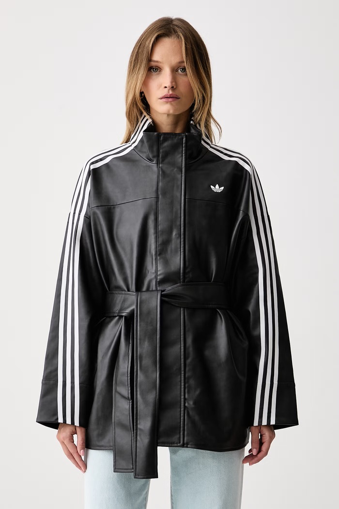 adidas Originals Bunda dámská z imitace kůže Adilenium Season 6 Pleather Jacket černá LH1945