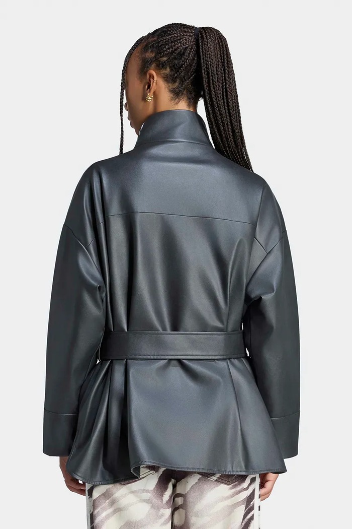 adidas Originals Kurtka damska z imitacji skóry Adilenium Season 6 Pleather Jacket LH1945 czarny AW26