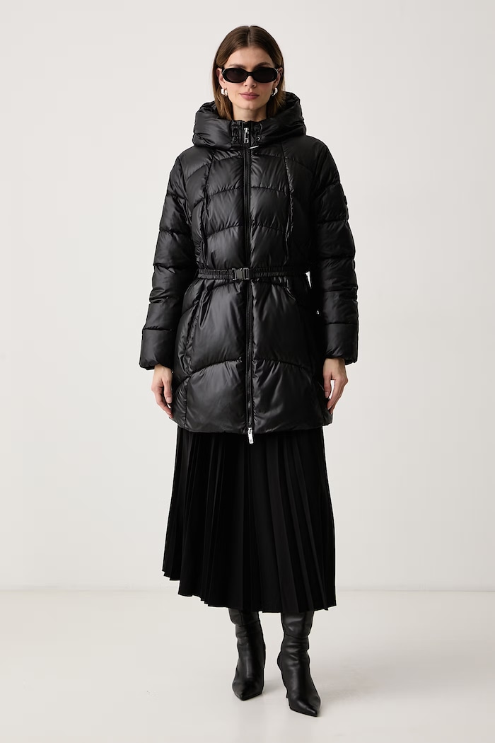 BOSS Długa kurtka damska Pepula 50567452 czarny AW26