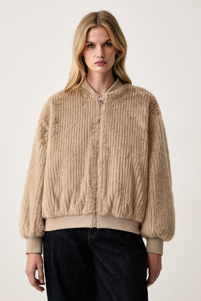 BOSS Двостороння куртка жіноча Petisa 50567439 бежевий AW26