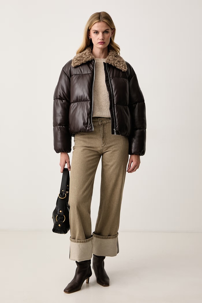 BOSS Куртка жіноча з імітації шкіри Pecool 50567429 коричневий AW26