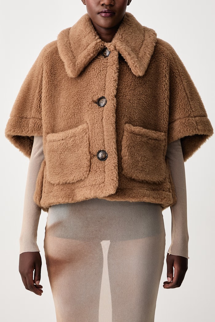 Max Mara krótka kurtka damska z wełną 2624736252600 brązowy