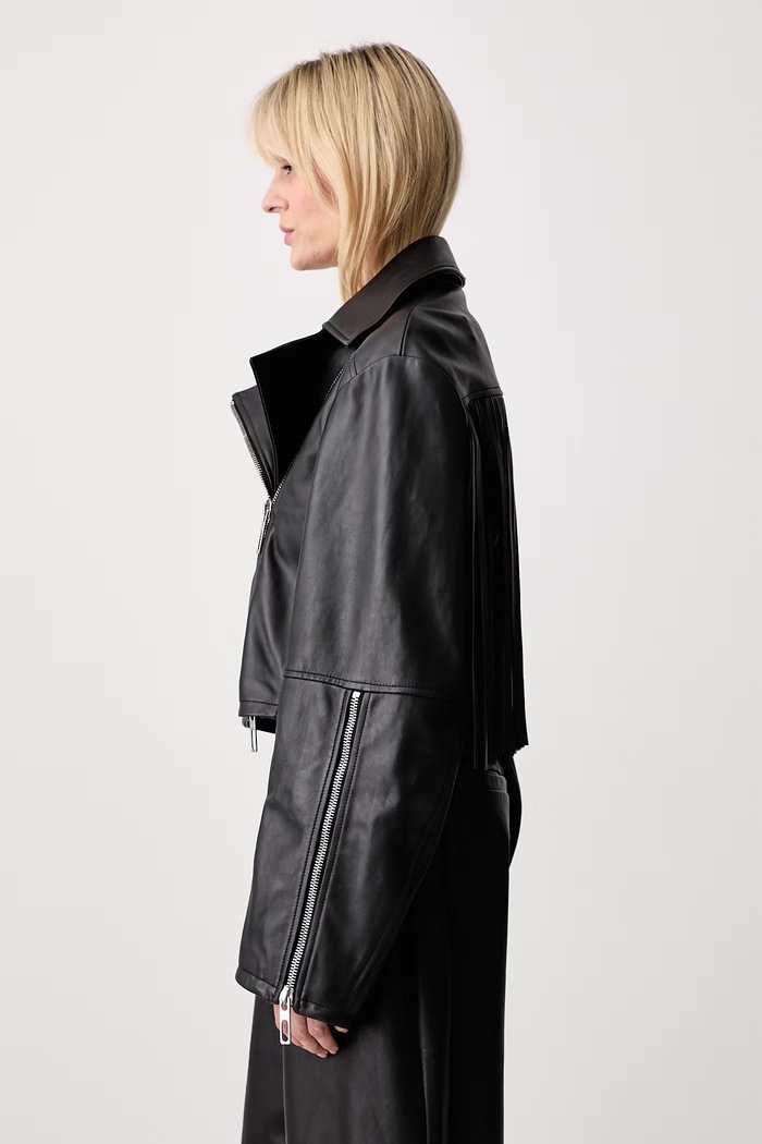 Sportmax Vicario ramoneska damska skórzana czarny 2622446021600