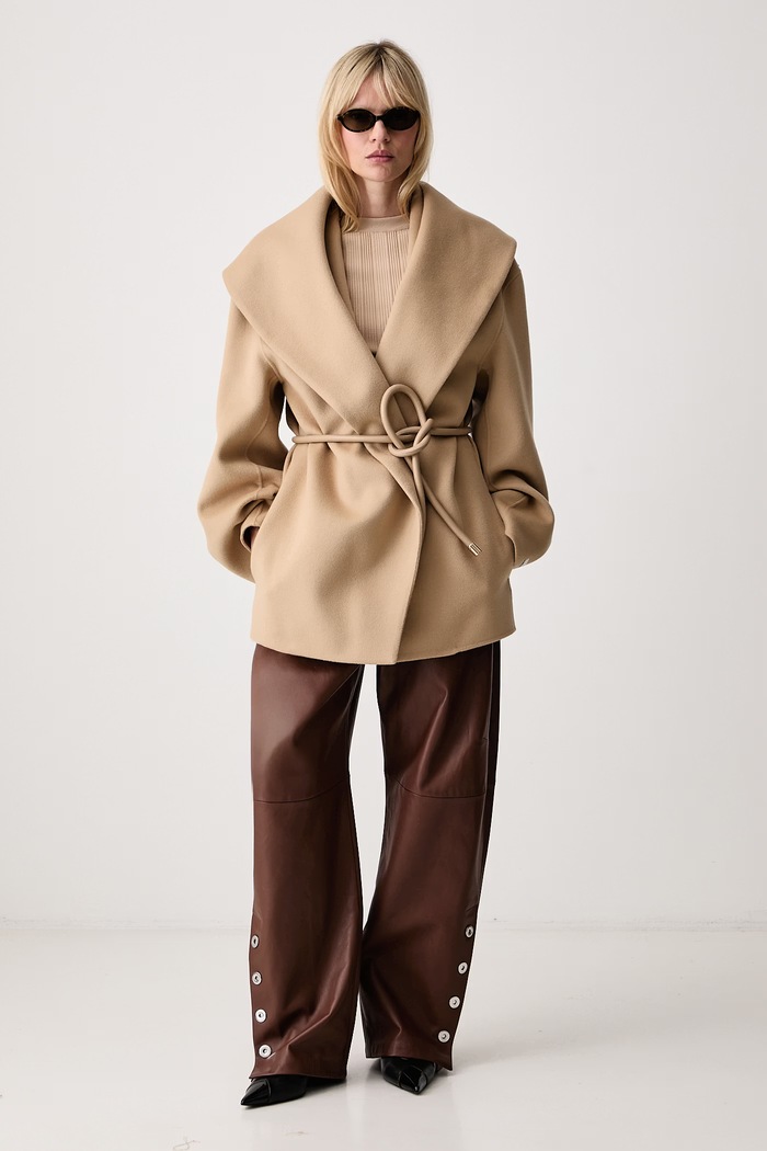 Sportmax Ugiala kurtka damska wełniana 2622086031600 brązowy AW26