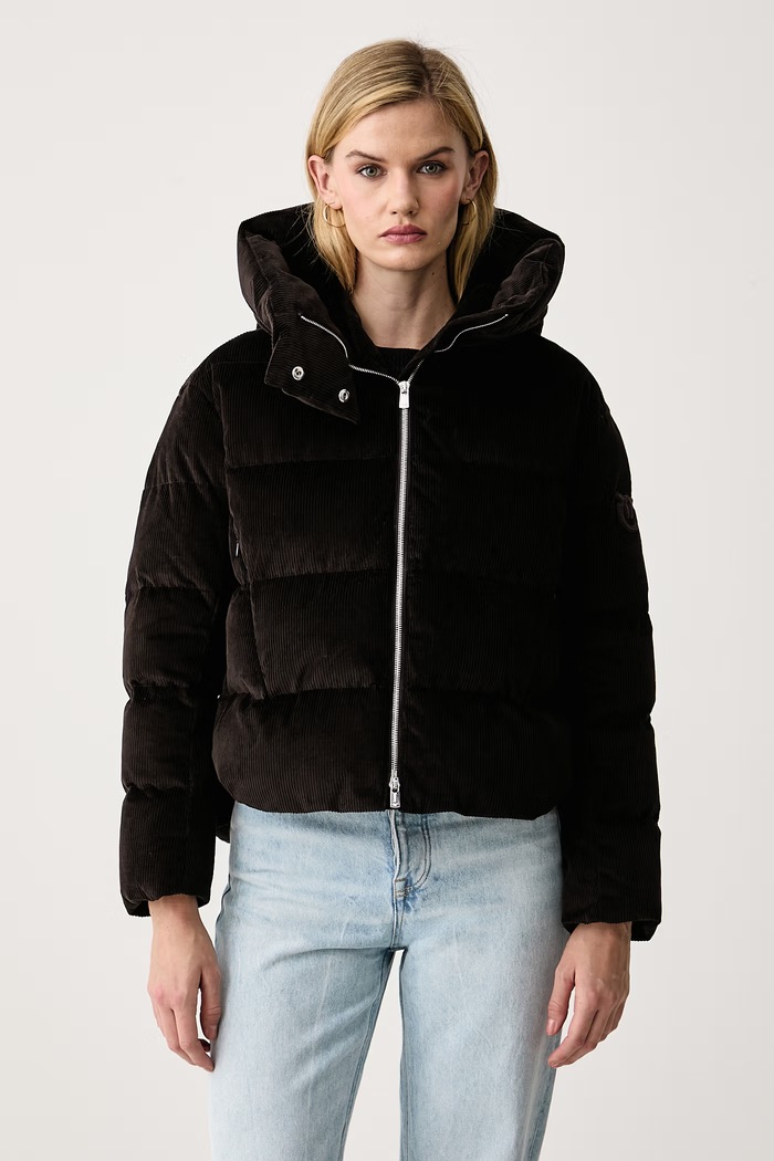 Pinko Prošívaná bunda dámská manšestrová hnědá 101602.A3PU