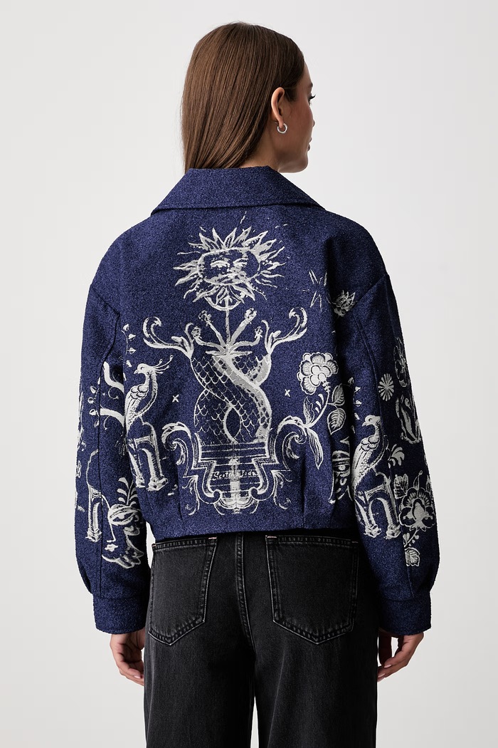 Odzież Scotch & Soda krótka kurtka damska U9G01475T granatowy