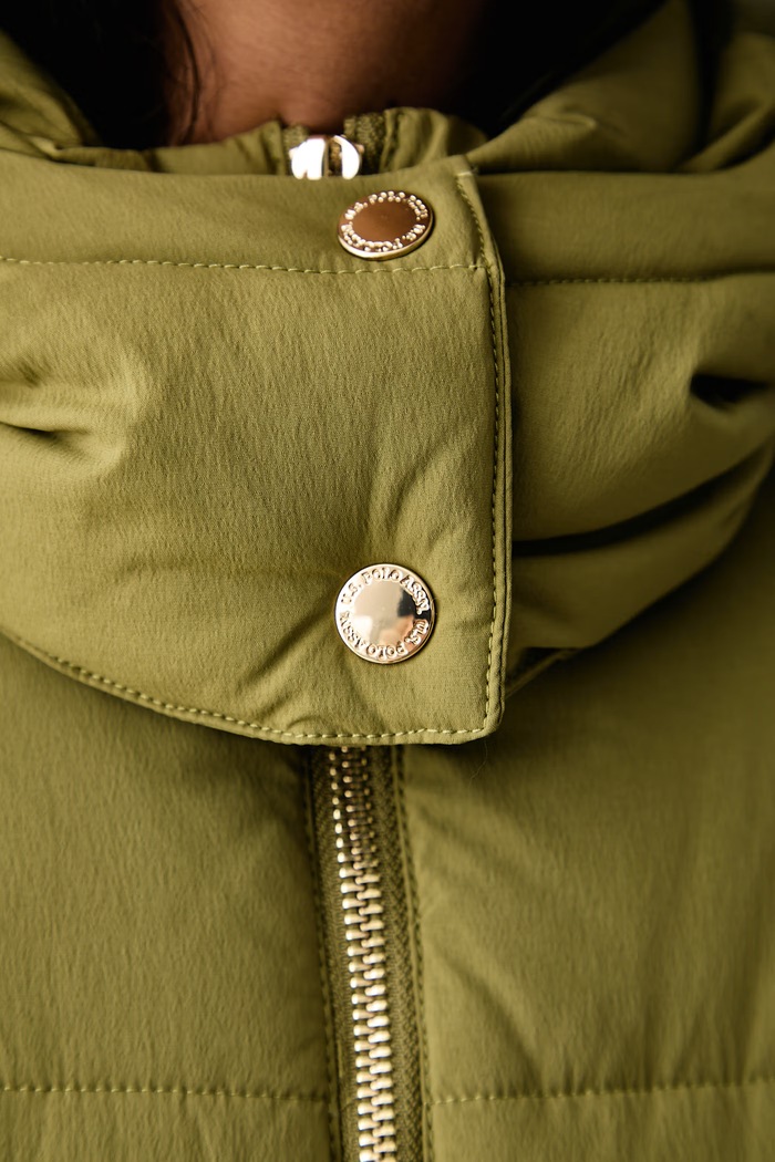 Geacă matlasată pentru femei SHORT PUFFER U.S. Polo Assn. verde WUP2583