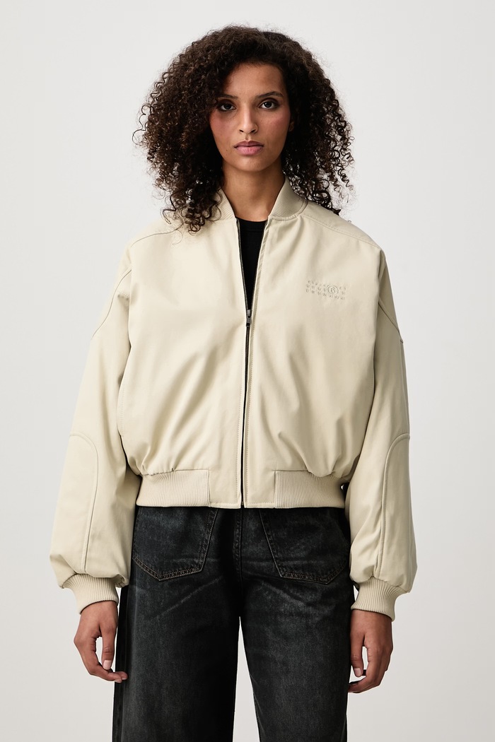 MM6 Maison Margiela Bomberka damska bawełniana beżowy S52AM0369.M36019