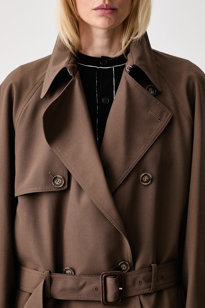 MM6 Maison Margiela krótki trencz damski z wełną S52AM0361.M35436