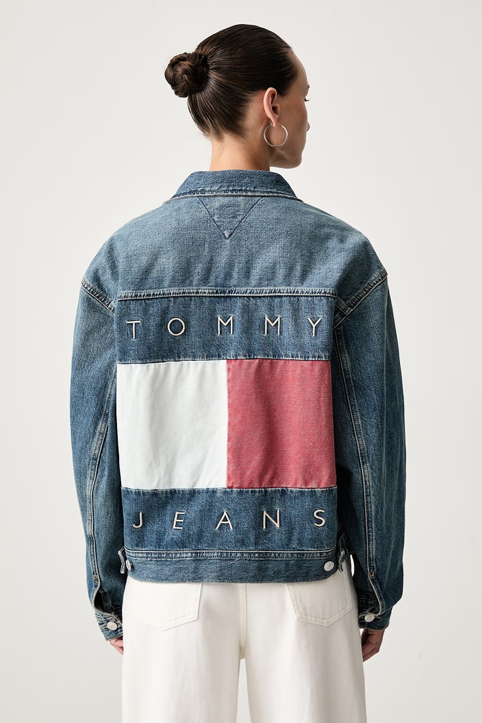 Tommy Jeans Jakna za žene traper plava DW0DW23563