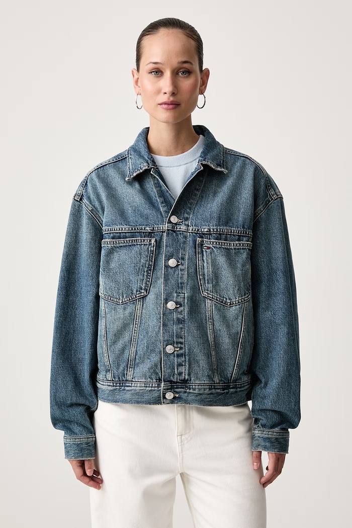 Odjeća Tommy Jeans Jakna za žene traper DW0DW23563 plava