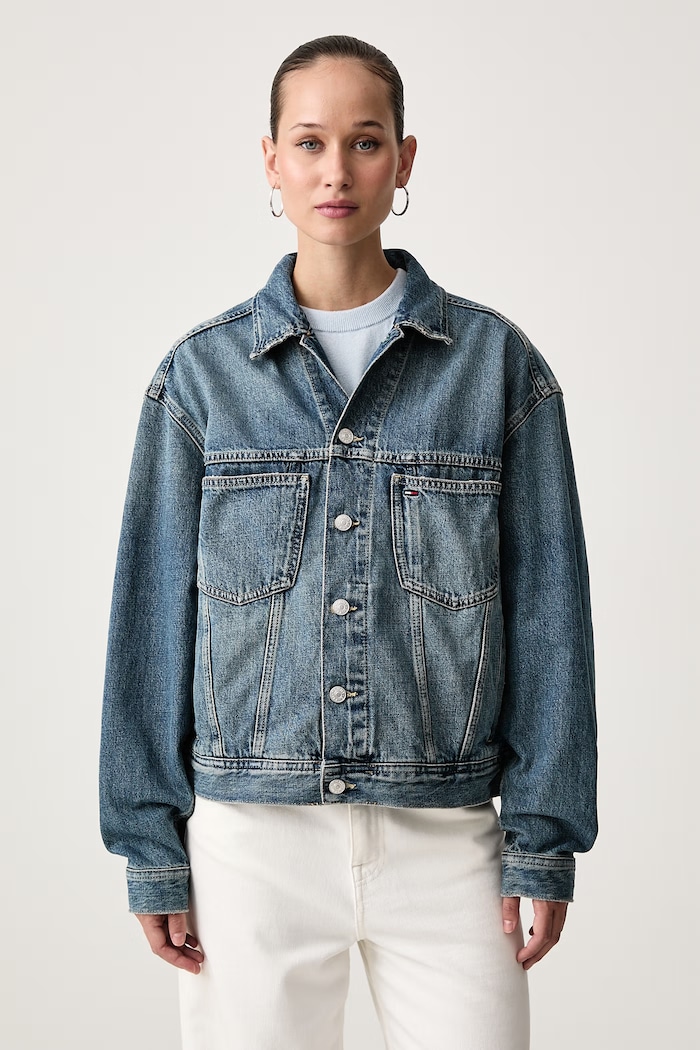 Odjeća Tommy Jeans Jakna za žene traper DW0DW23563 plava