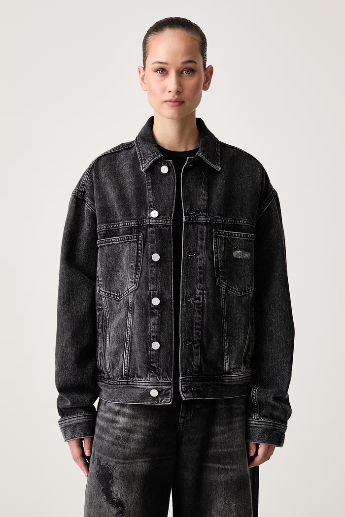 Tommy Jeans Giacca jeans da donna con cotone nero DW0DW23574