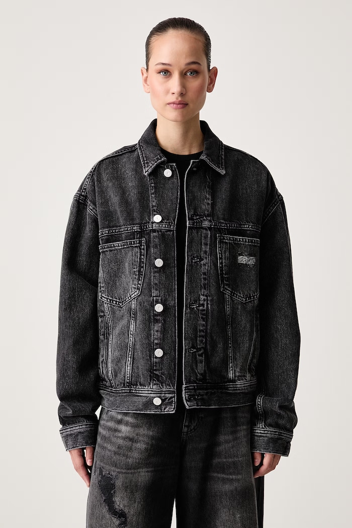 Tommy Jeans Giacca jeans da donna con cotone nero DW0DW23574