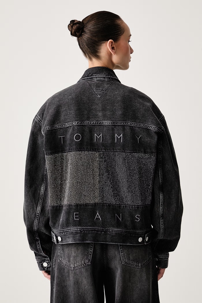 Abbigliamento Tommy Jeans Giacca jeans da donna con cotone DW0DW23574 nero