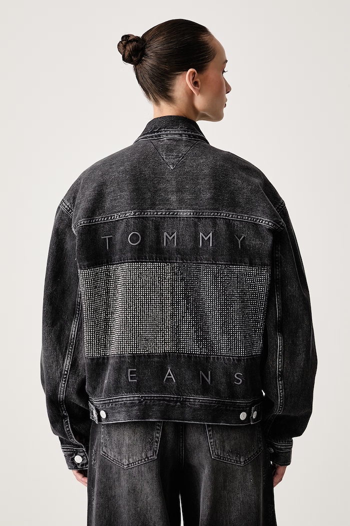 Abbigliamento Tommy Jeans Giacca jeans da donna con cotone DW0DW23574 nero
