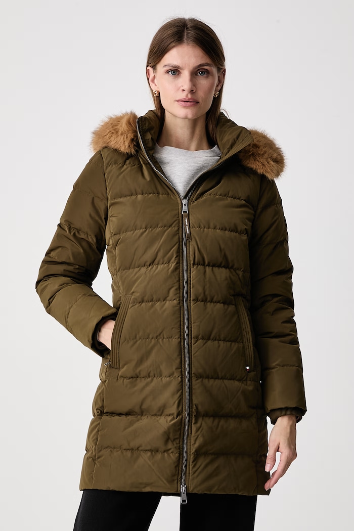 Tommy Hilfiger Páperová bunda dámska zelená WW0WW51563