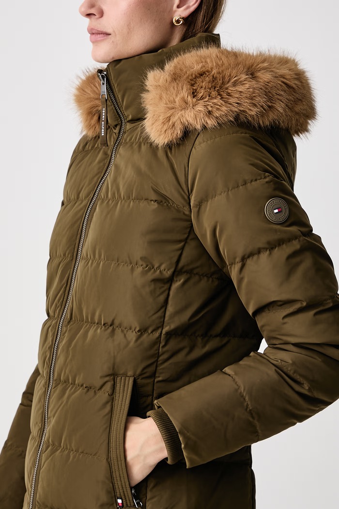 Páperová bunda dámska Tommy Hilfiger WW0WW51563 zelená