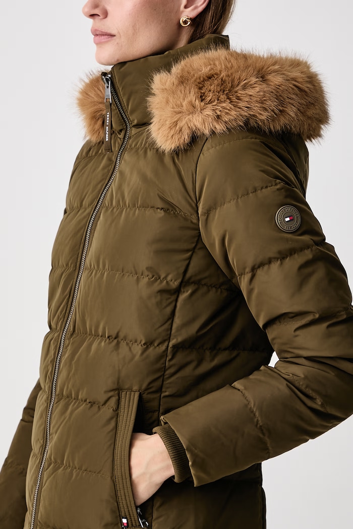 Páperová bunda dámska Tommy Hilfiger WW0WW51563 zelená