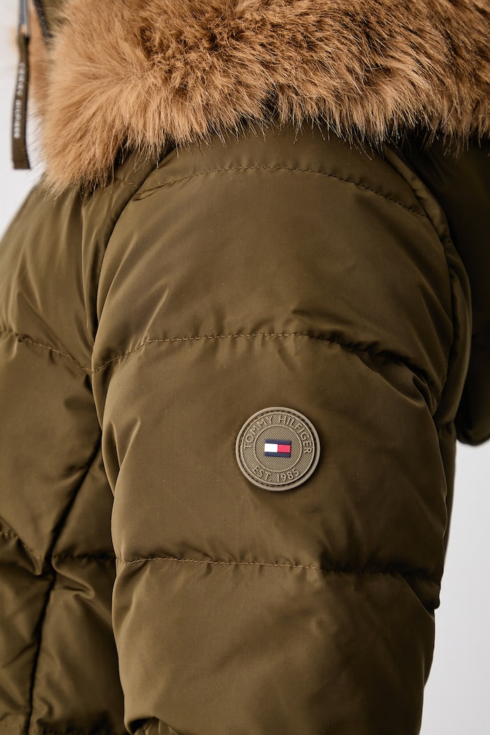 Páperová bunda dámska Tommy Hilfiger zelená WW0WW51563