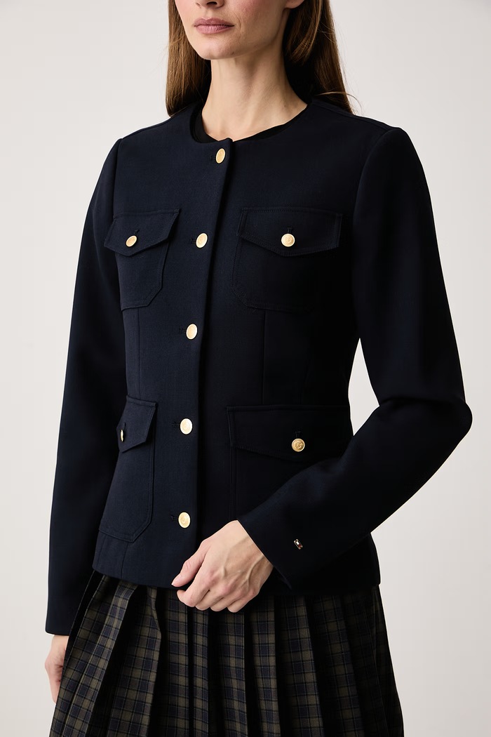 Μονόπετο σακάκι γυναικείο Tommy Hilfiger WW0WW51728 σκούρο μπλε