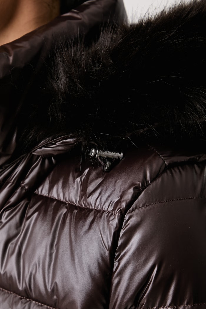 Pernata jakna za žene Tommy Hilfiger smeđa WW0WW51516