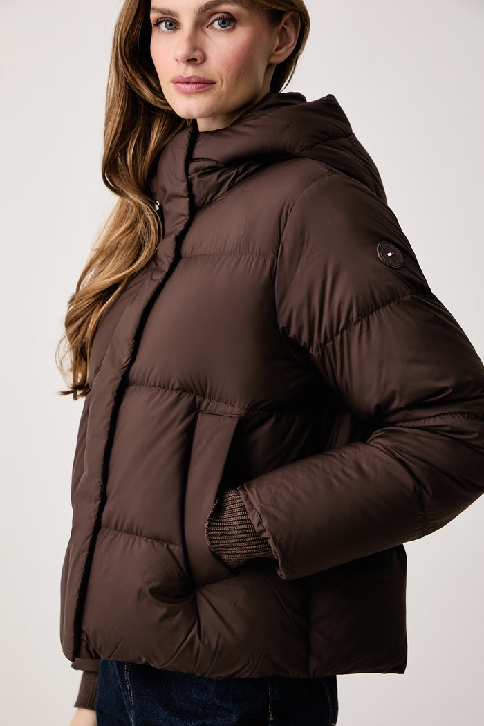 Kurtka puchowa damska Tommy Hilfiger WW0WW51515 brązowy