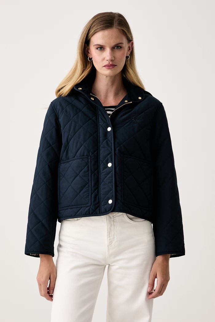 Tommy Hilfiger Krátka bunda dámska tmavomodrá WW0WW51512