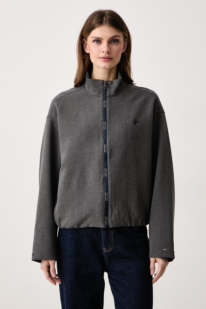 Tommy Hilfiger Prijelazna jakna za žene siva WW0WW52315