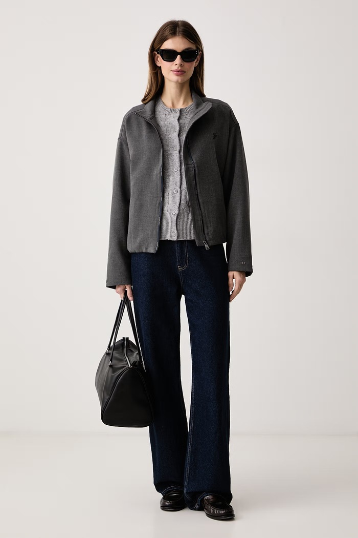Tommy Hilfiger Prijelazna jakna za žene WW0WW52315 siva AW26