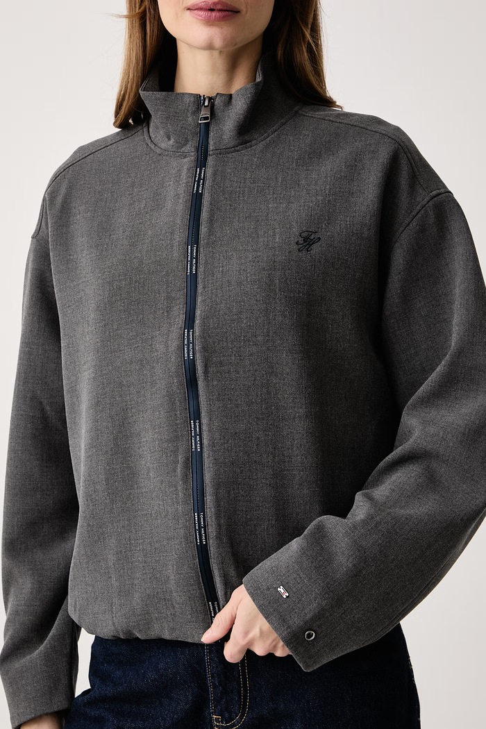 Prijelazna jakna za žene Tommy Hilfiger WW0WW52315 siva