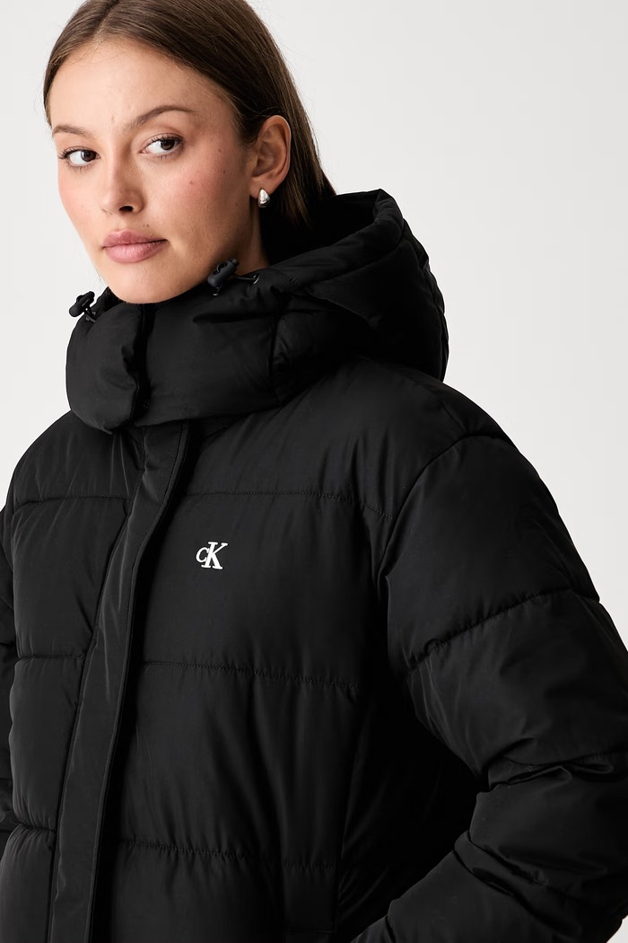 Calvin Klein Jeans długa kurtka damska czarny LV047H505G