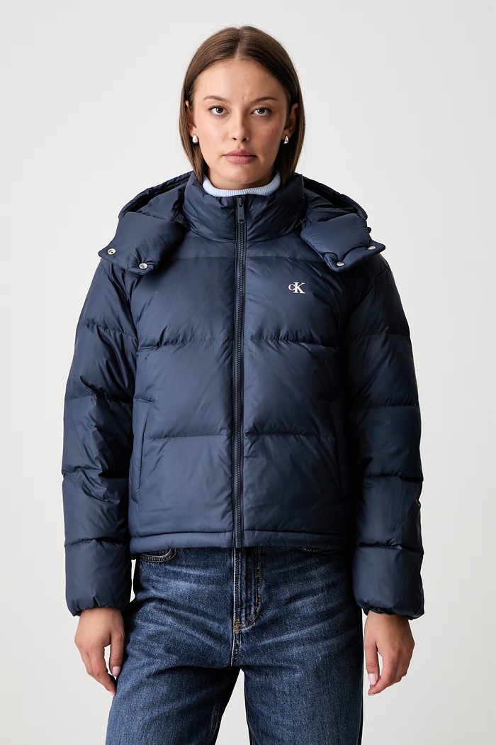 Calvin Klein Jeans geacă cu puf pentru femei bleumarin LV047H500G
